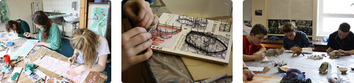 Students in Art class at Christleton High School