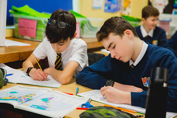 Students doing homework at Christleton High School