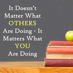 It doesn’t matter what others are doing - it matters what you are doing