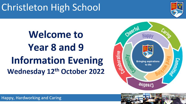 Information Evening Wednesday 12th October 2022