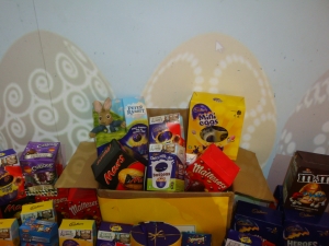 Easter Egg donations  for Save the Family, local Food Bank & Claire House